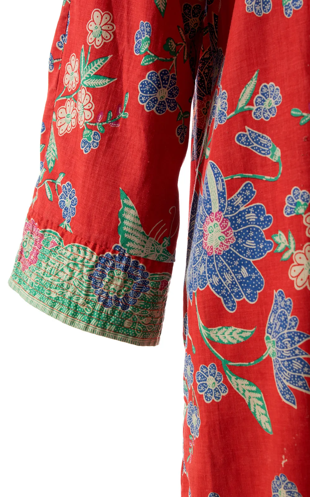 $65 DRESS SALE /// 1970s Floral Butterfly Cotton Maxi Dress with Pockets | medium