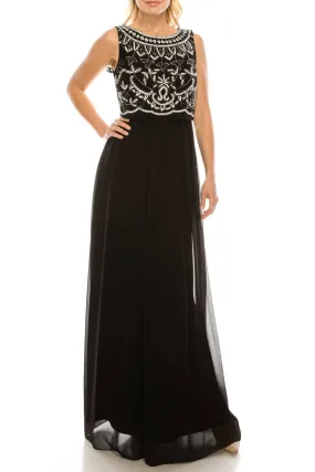 Adrianna Papell - Sleeveless Popover Beaded Dress