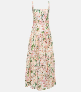 Agua by Agua Bendita Lima floral linen maxi dress