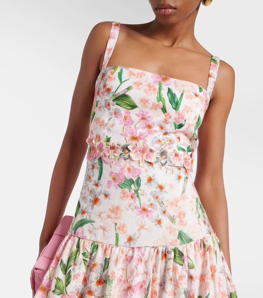 Agua by Agua Bendita Lima floral linen maxi dress