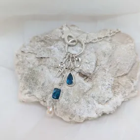 Big chunky blue kyanite necklace with big clasps