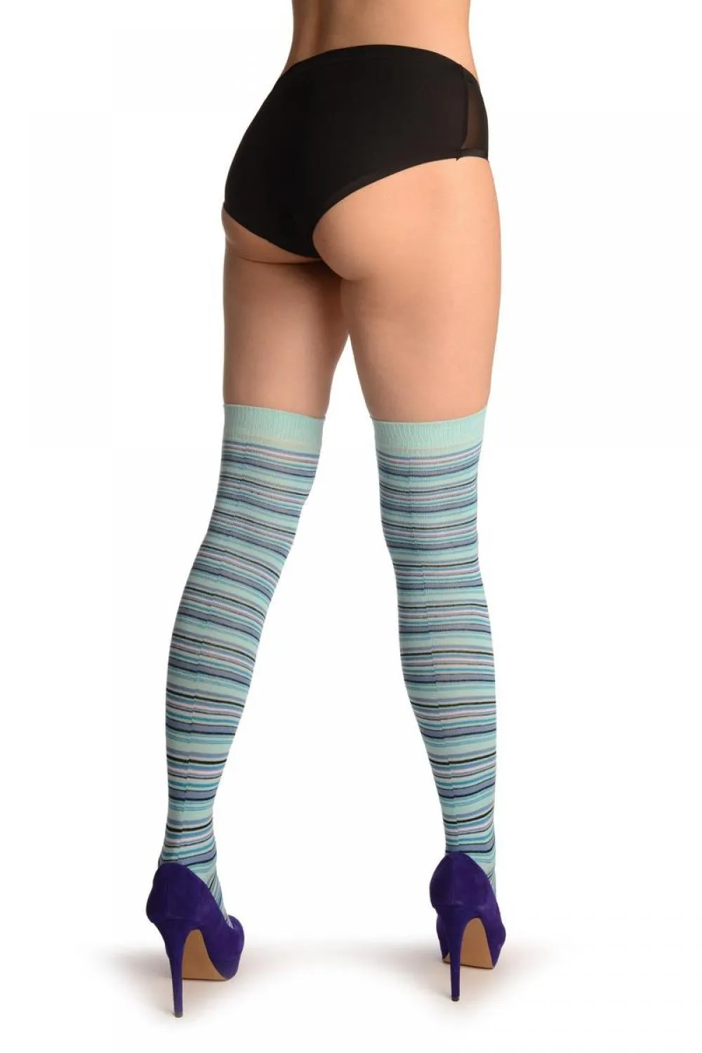 Blue With Purple & Black Thing Stripes