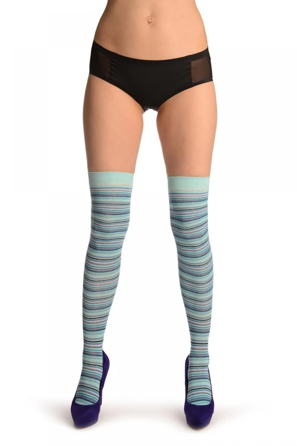 Blue With Purple & Black Thing Stripes