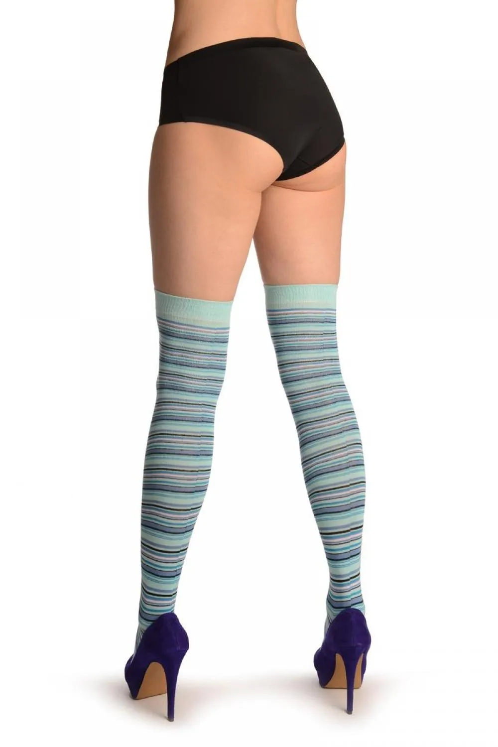 Blue With Purple & Black Thing Stripes