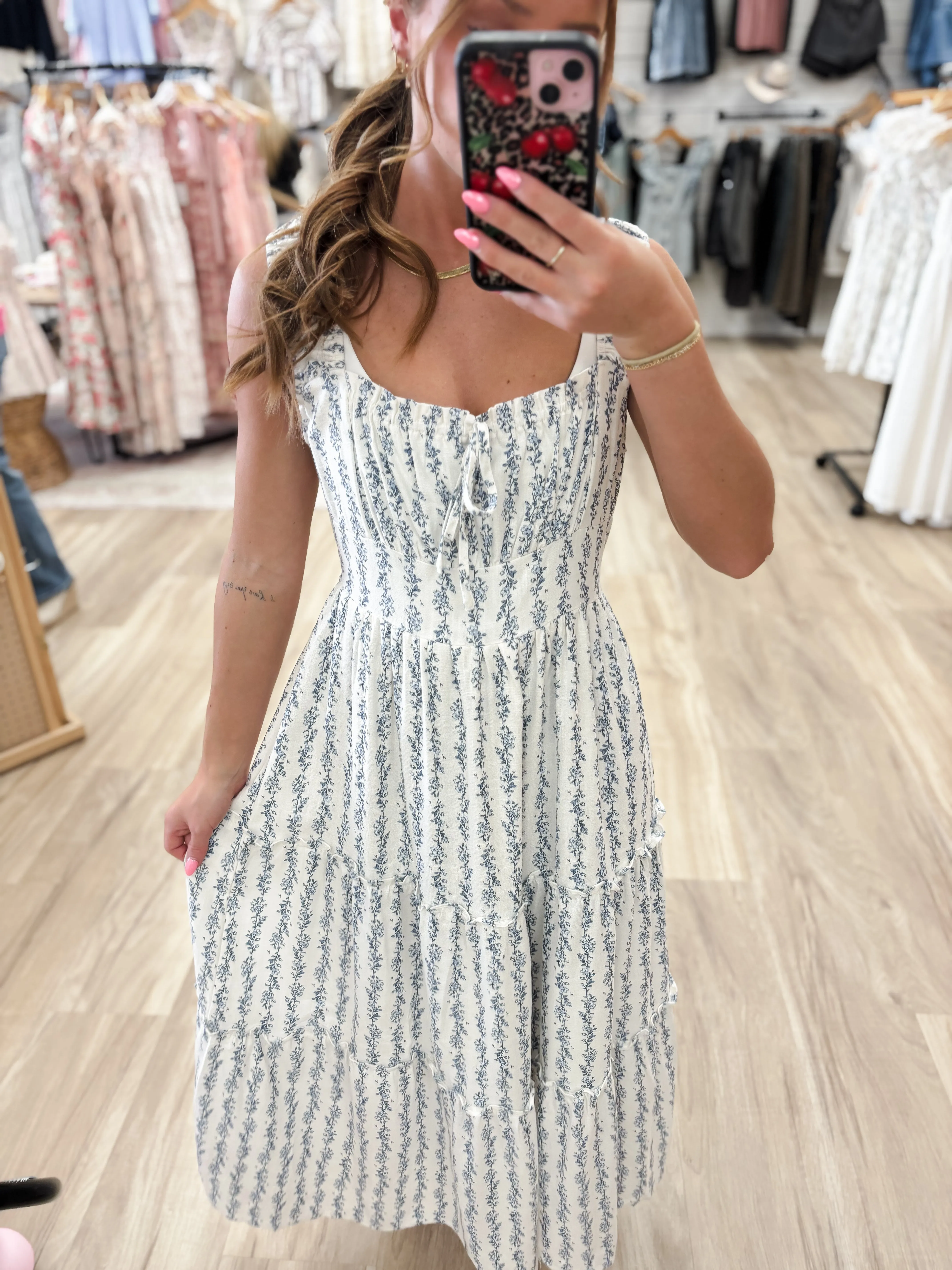 Caroline Blue Maxi Dress
