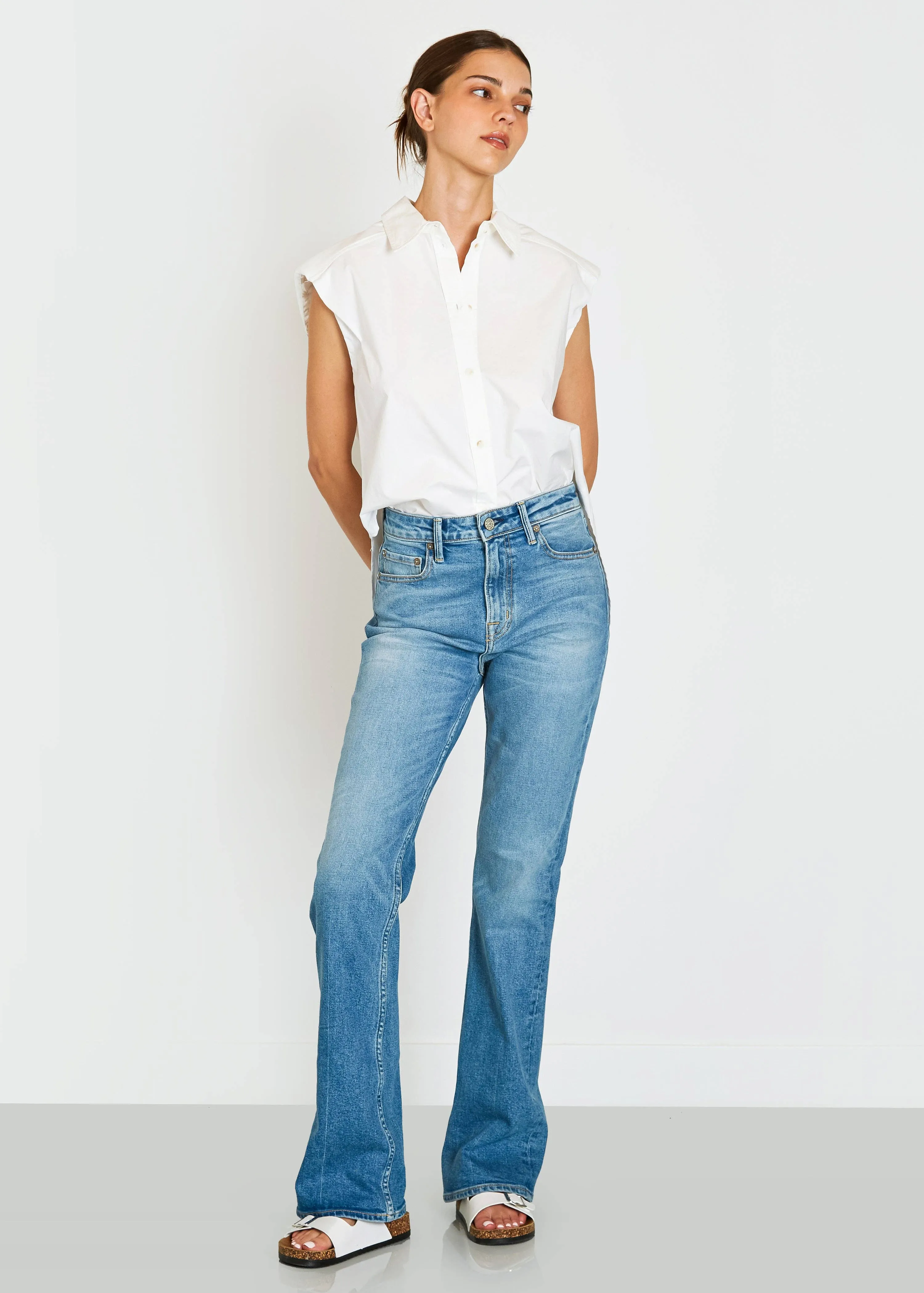 Celine High Rise Bootcut Jeans - Gretna Wash