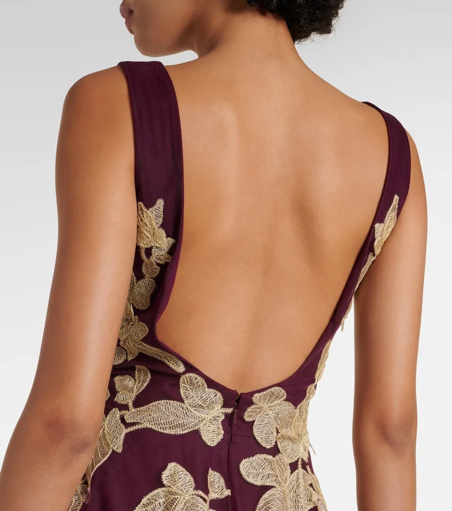Costarellos Floral appliqu√É¬© tulle gown
