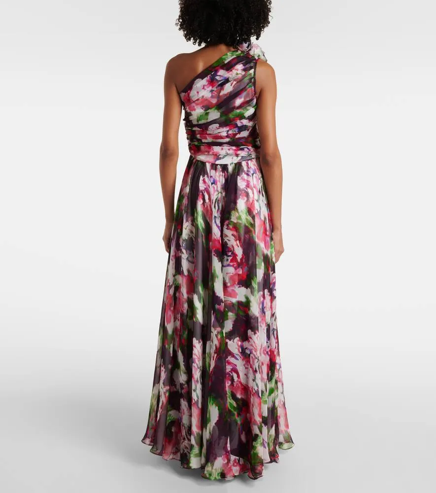 Costarellos Jera floral silk georgette gown