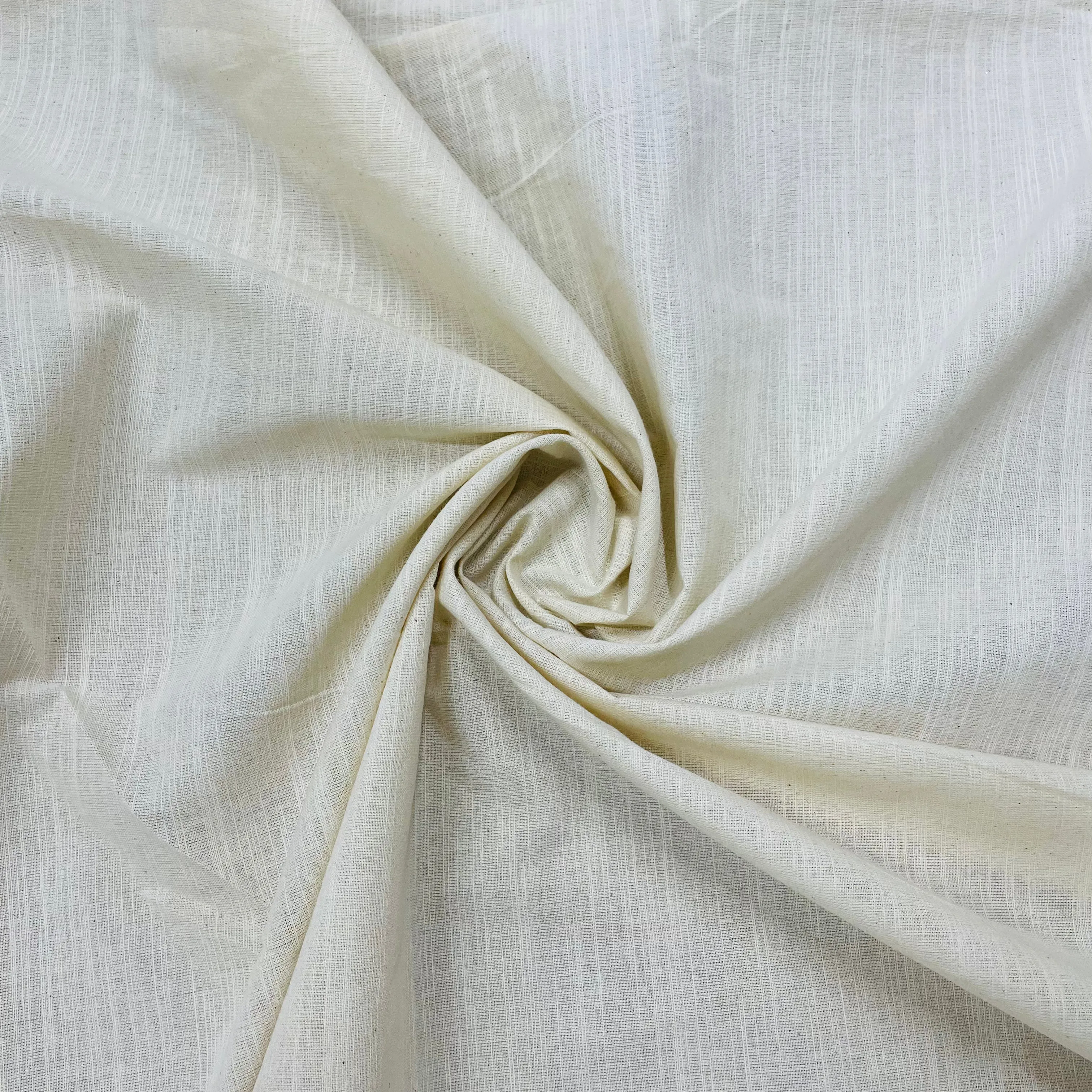 Cream Solid 20 x 20 Slub Fabric