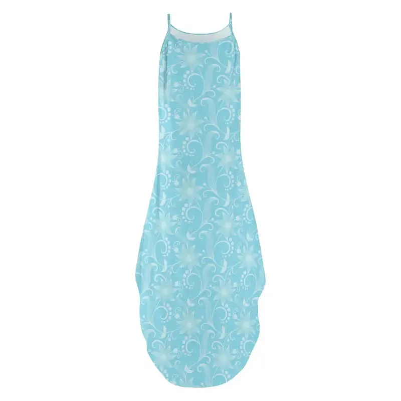 Dance in Delight in our Aqua Blue Floral Maxi Dress