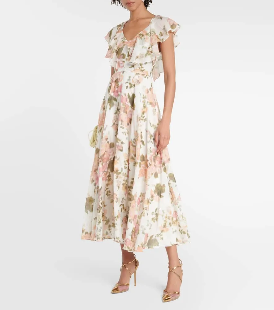 Erdem Theophila floral cotton and silk maxi dress