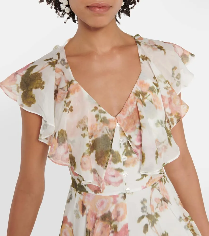 Erdem Theophila floral cotton and silk maxi dress