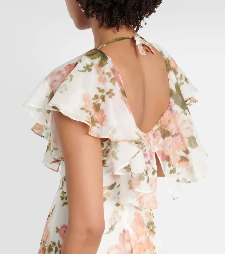 Erdem Theophila floral cotton and silk maxi dress