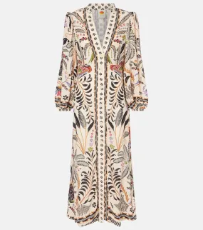 Farm Rio Classic Nature floral midi dress