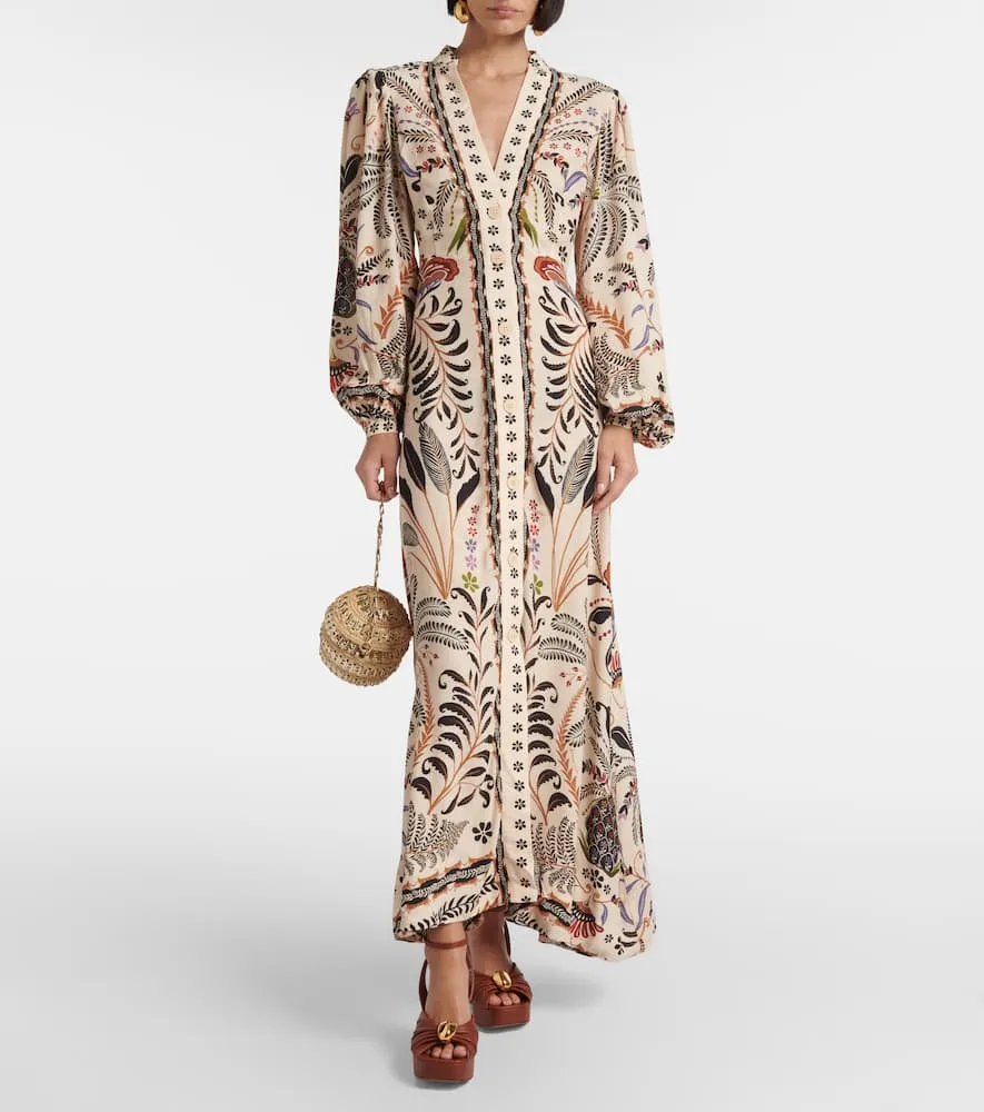 Farm Rio Classic Nature floral midi dress
