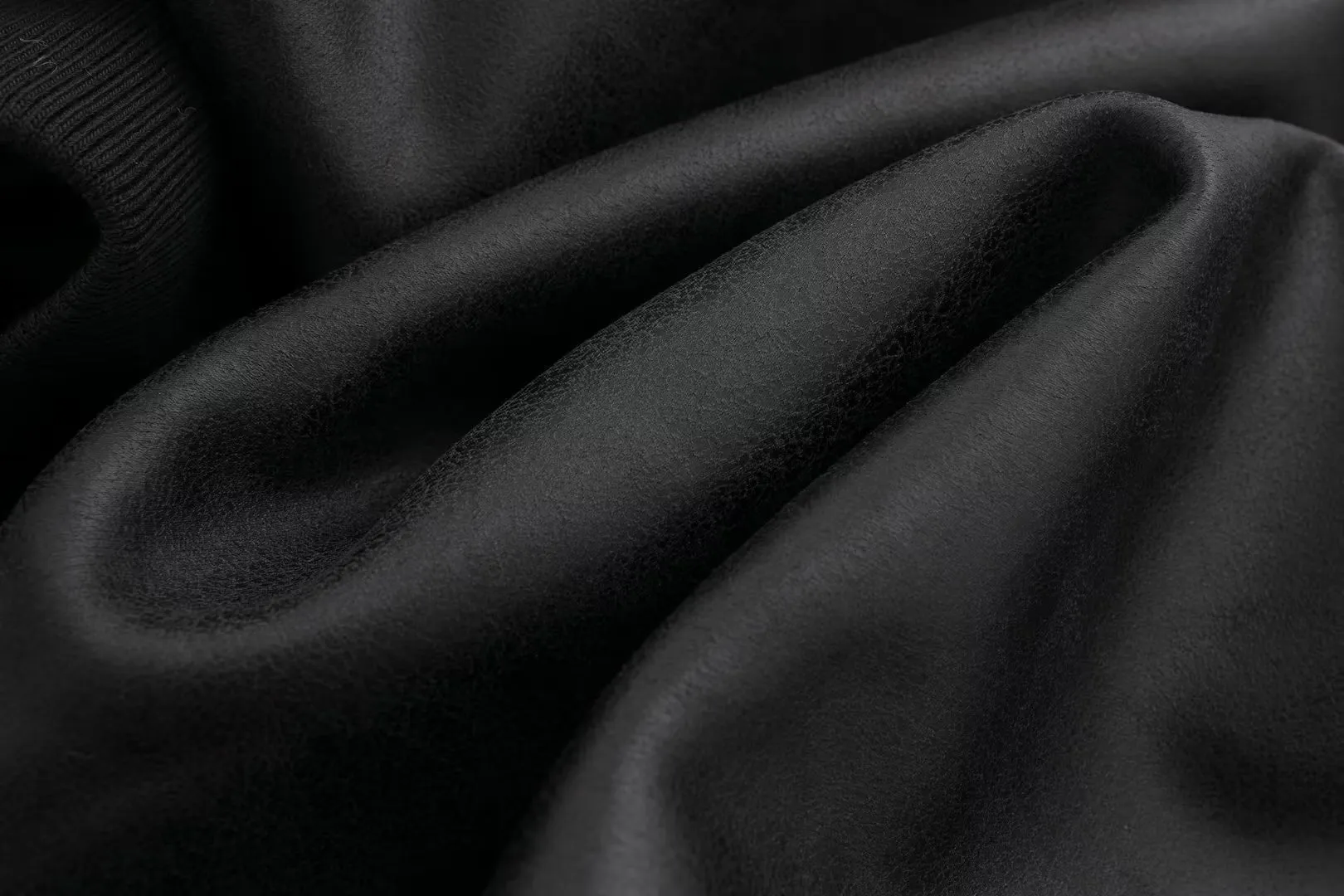 Faux Leather Zip Up Bomber Jacket