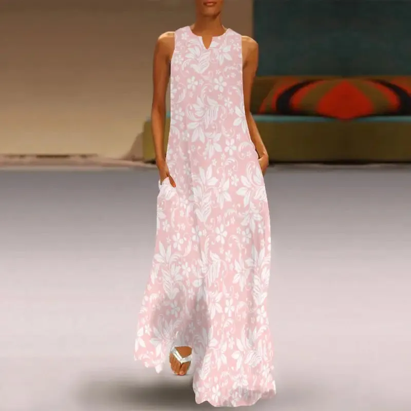 Feel Like a Daydream in Our Pink Floral Maxi Dress Magic