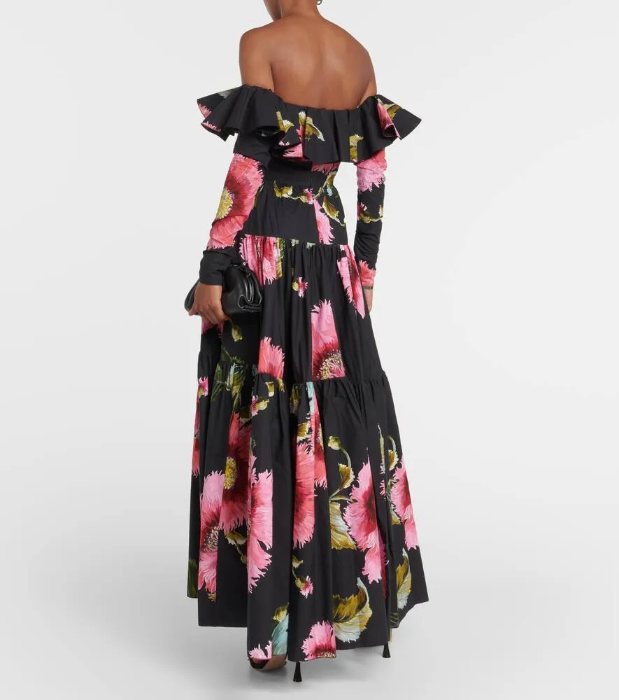 Giambattista Valli Off-shoulder floral cotton maxi dress