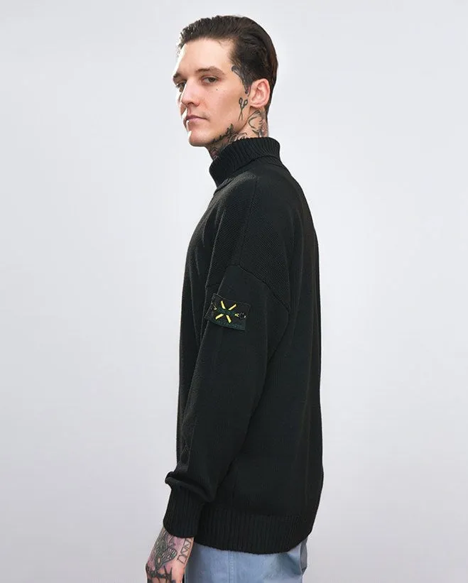 Men's Autumn/Winter Warm Soft Knitted Loose Pullover With Turtleneck