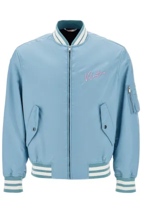 nylon bomber jacket with embroidery and print. 5V3CIF15AD9 STONE