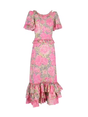 open-back ruffled maxi dress