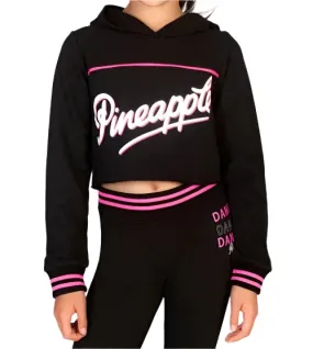 Pineapple Girls Black Crop Hoodie
