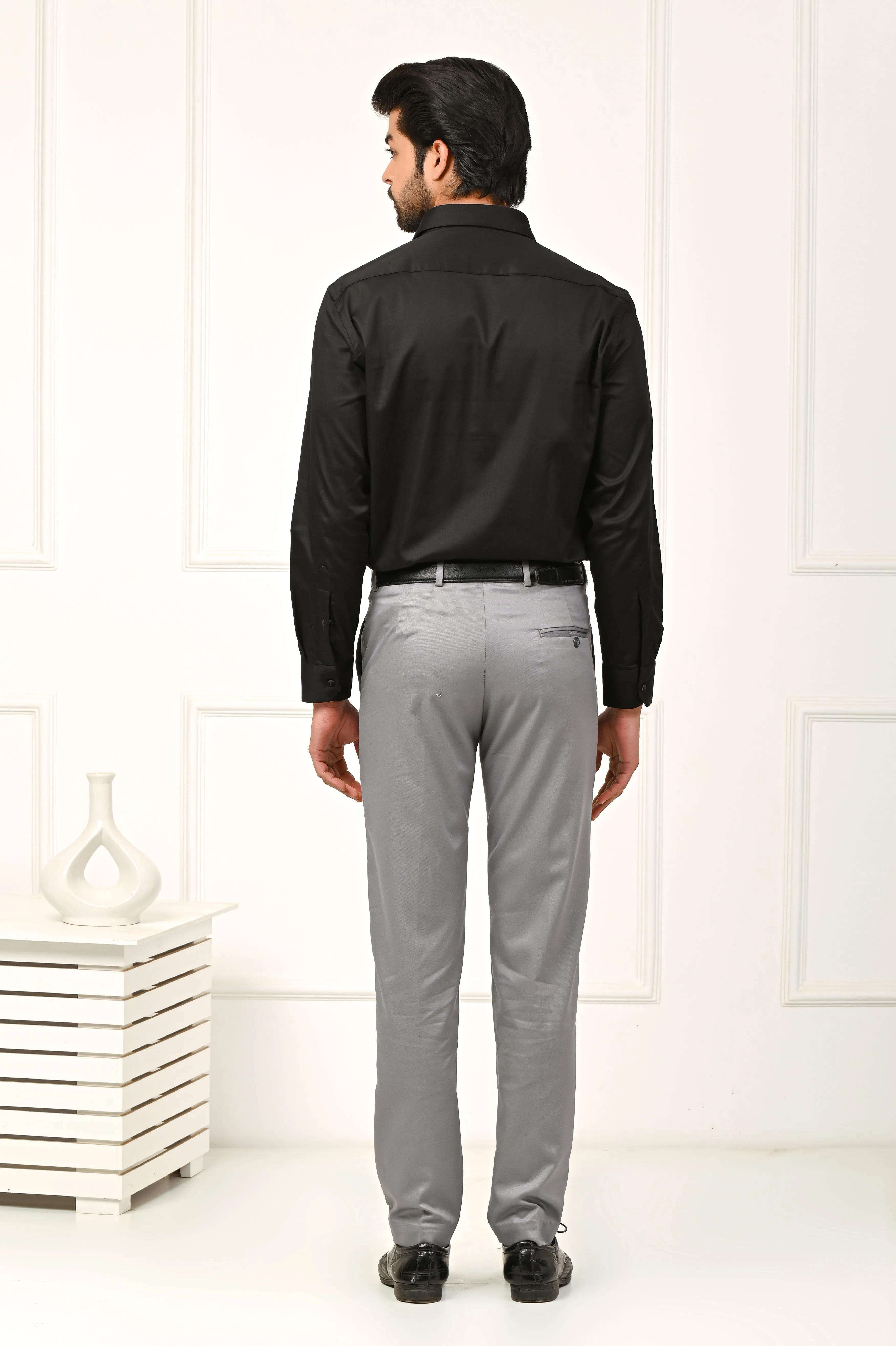 Premium Black Pure Cotton Formal Shirts