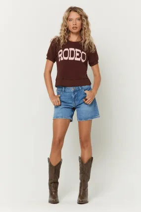 Project Social T - Rodeo Sweatshirt Shortsleeve Shrunken in Cacao