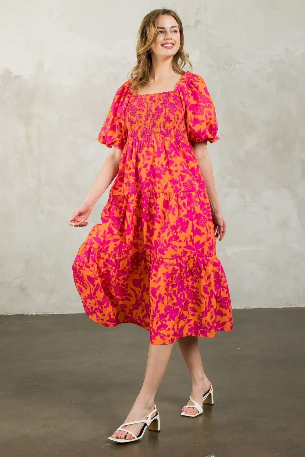 Puff Sleeve Smocked Dress by THML - FINAL SALE