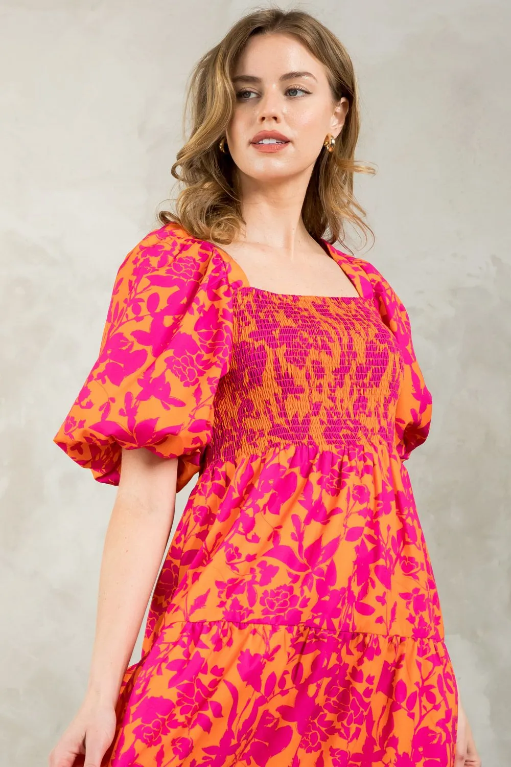 Puff Sleeve Smocked Dress by THML - FINAL SALE