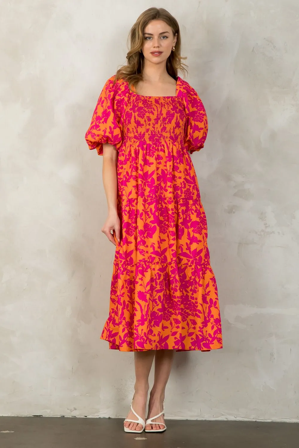 Puff Sleeve Smocked Dress by THML - FINAL SALE