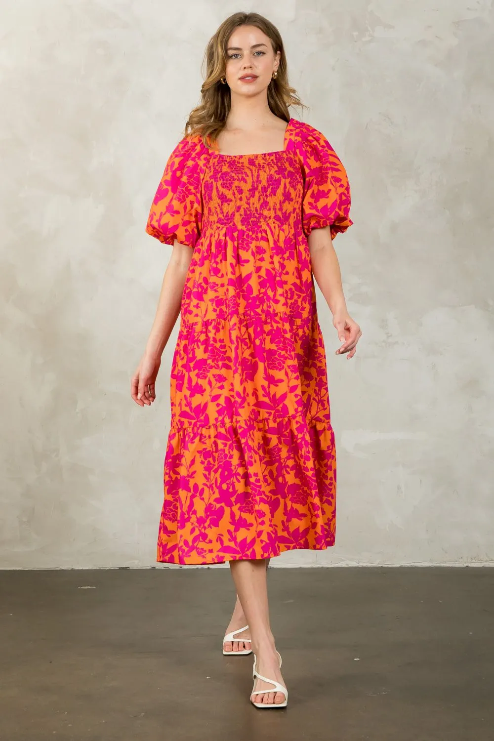 Puff Sleeve Smocked Dress by THML - FINAL SALE