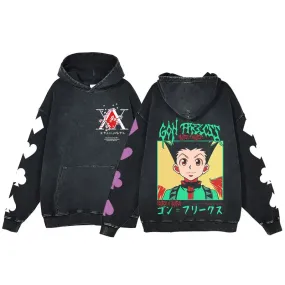 "JUNGLE BOY" - Gon Freecss - Hunter X Hunter Anime Vintage / Acid Washed Hoodies