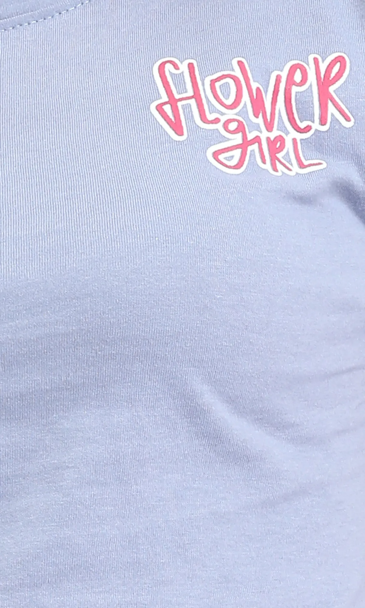 R208602 - "Flower Girl" Printed Cotton Short Tee - Greyish Blue