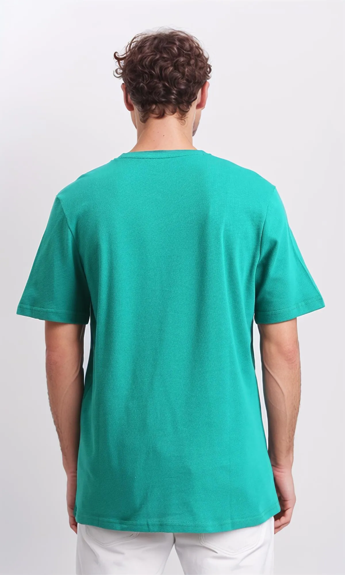 R210241 - Solid Pattern Slip On Basic Tee - Green