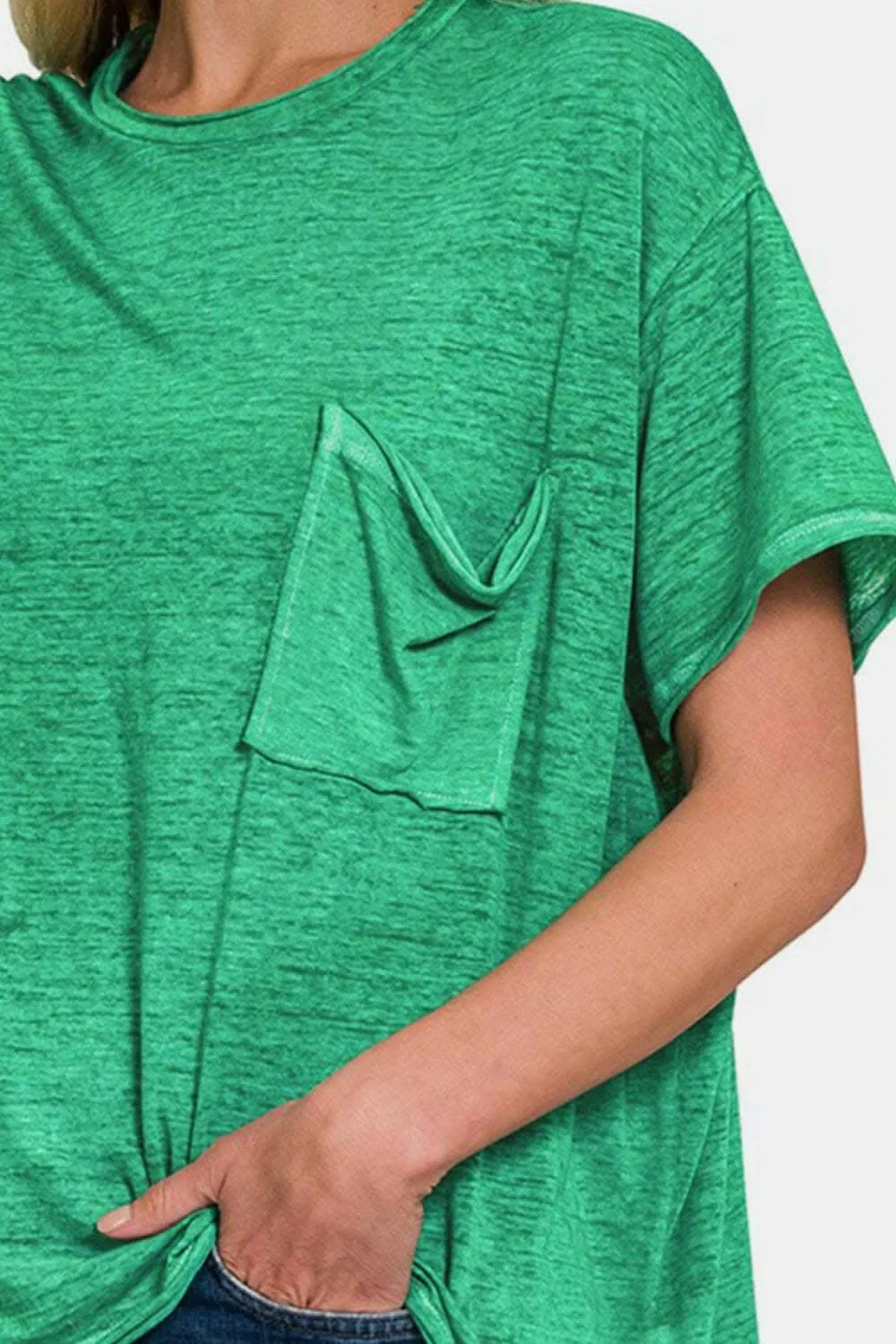 Relaxed Fit Round Neck T-Shirt with Pocket