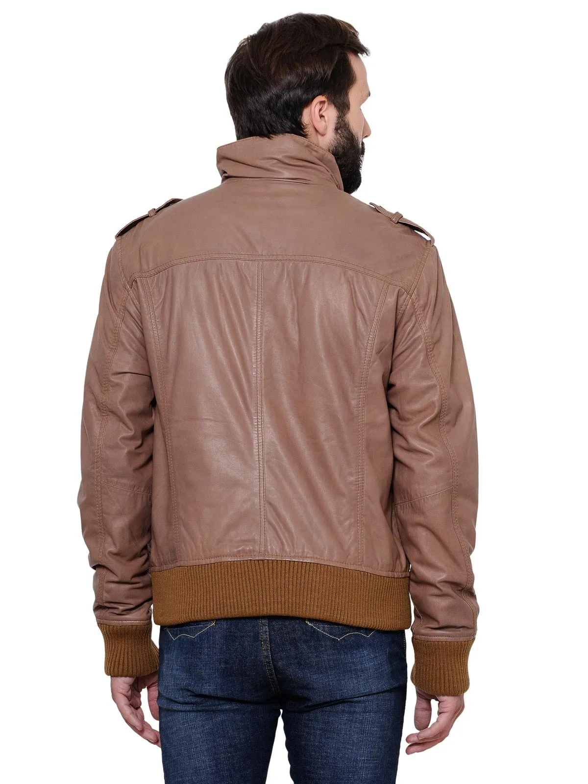 Teakwood Men's Tan Leather Bomber Jackets