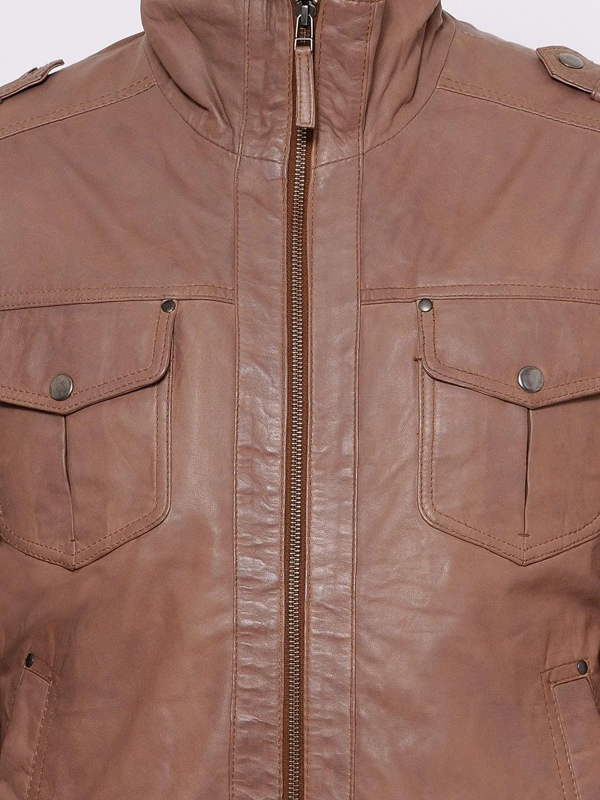 Teakwood Men's Tan Leather Bomber Jackets