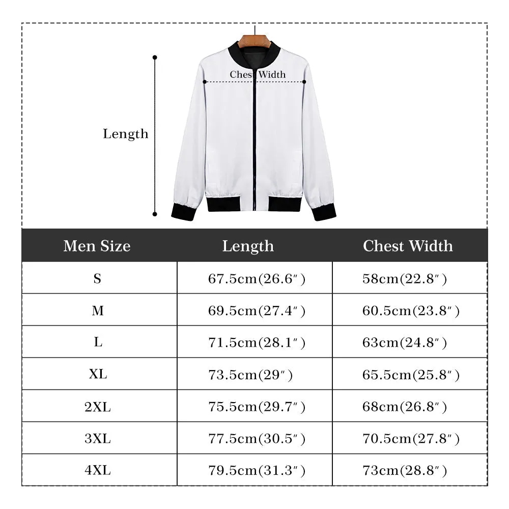 Wavy Distorted Black and White Ink Pattern Lightweight Bomber Jacket