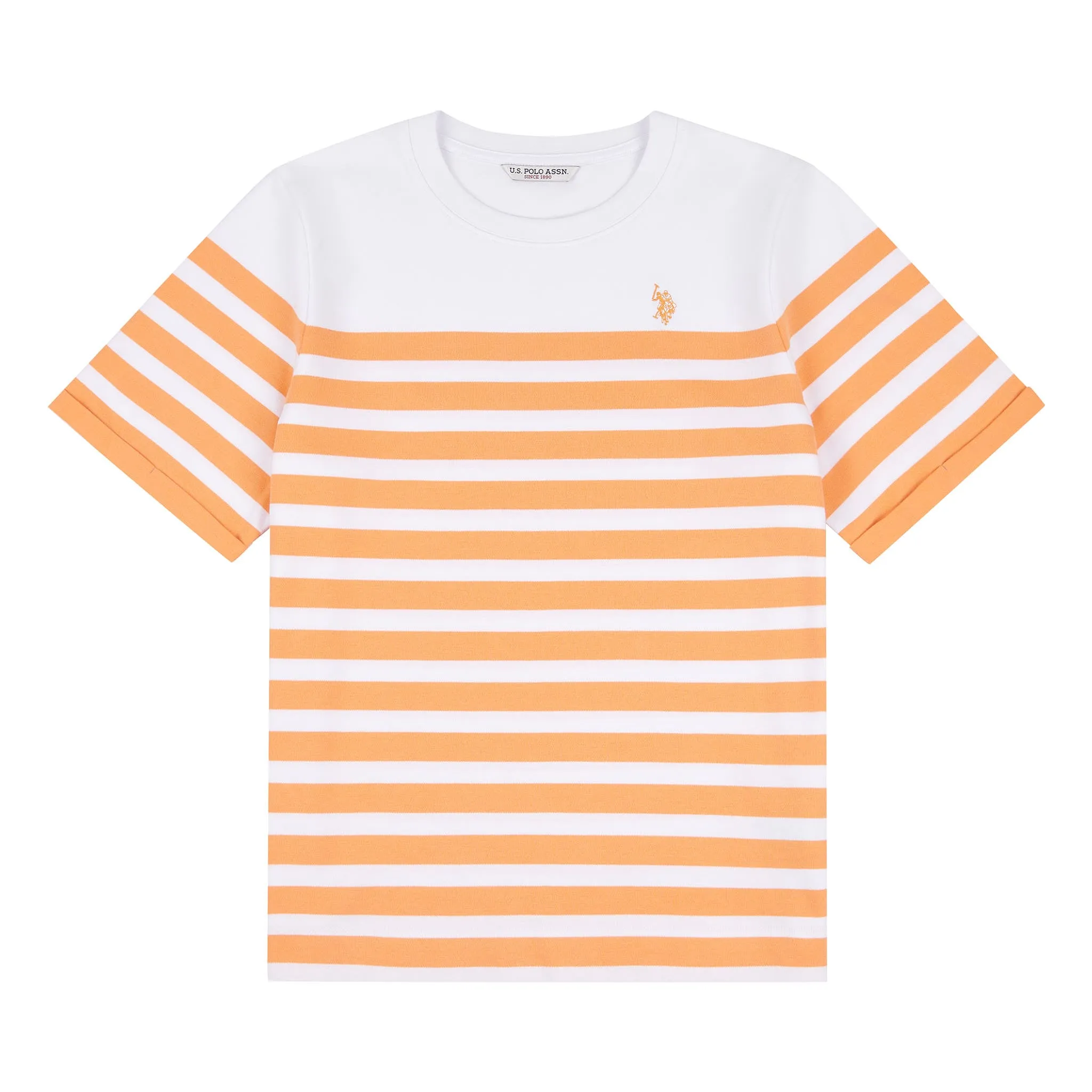 Womens Regular Fit Engineered Stripe T-Shirt in Mock Orange